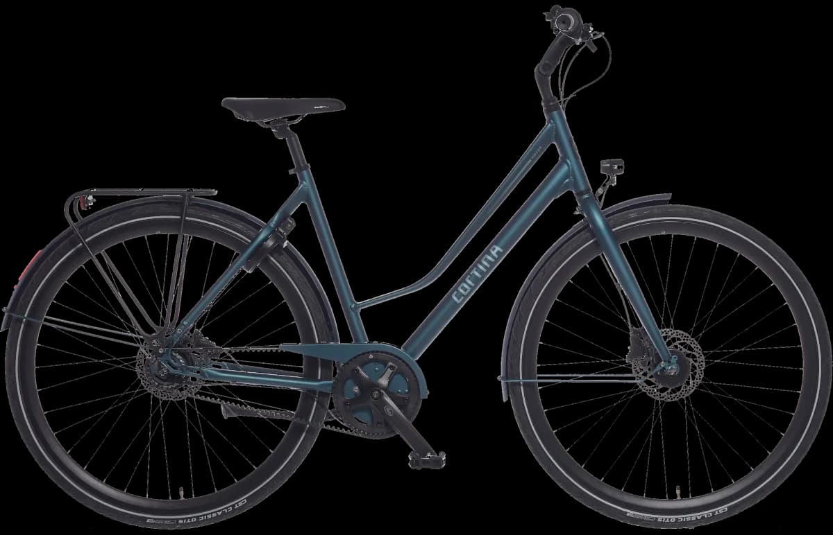 zijkant cortina mozzo damesfiets